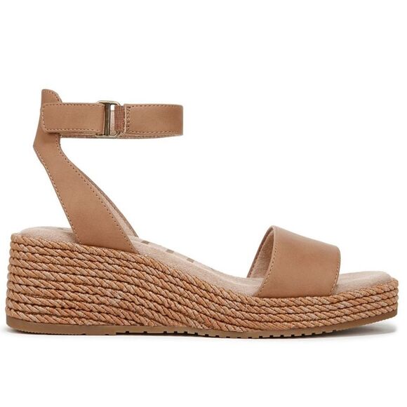 SOUL Naturalizer 8 GLORIA Cookie Dough Brown Wedge Strap Espadrille Sandals - Picture 6 of 9